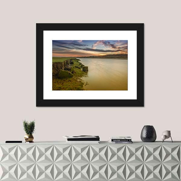 The River Ogmore Canvas Wall Art-3 Horizontal-Gallery Wrap-25" x 16"-Tiaracle