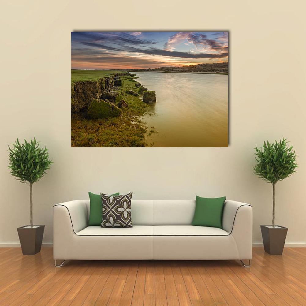 The River Ogmore Canvas Wall Art-1 Piece-Gallery Wrap-48" x 32"-Tiaracle