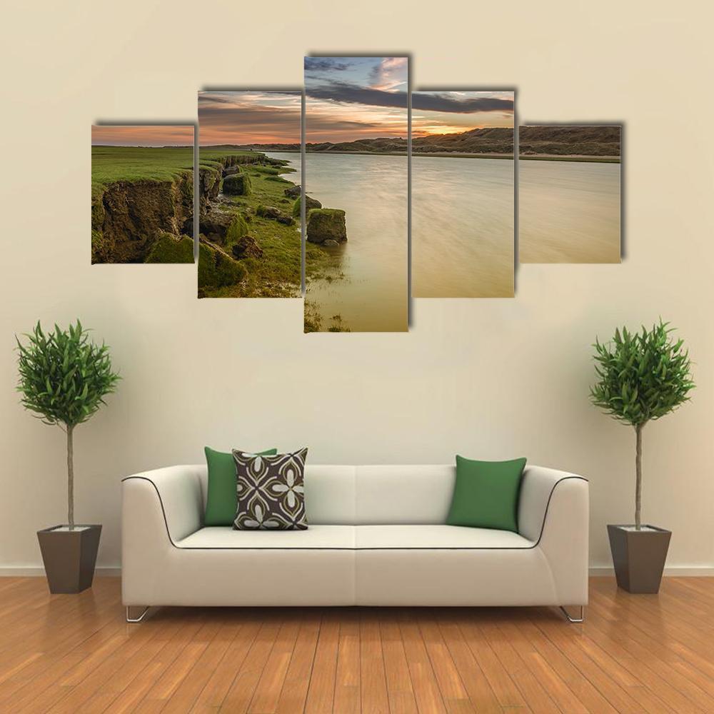 The River Ogmore Canvas Wall Art-5 Star-Gallery Wrap-62" x 32"-Tiaracle