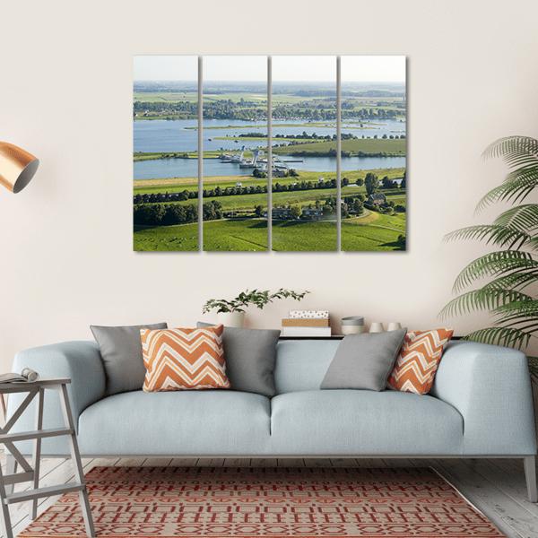 The River Rhine Canvas Wall Art-4 Horizontal-Gallery Wrap-34" x 24"-Tiaracle