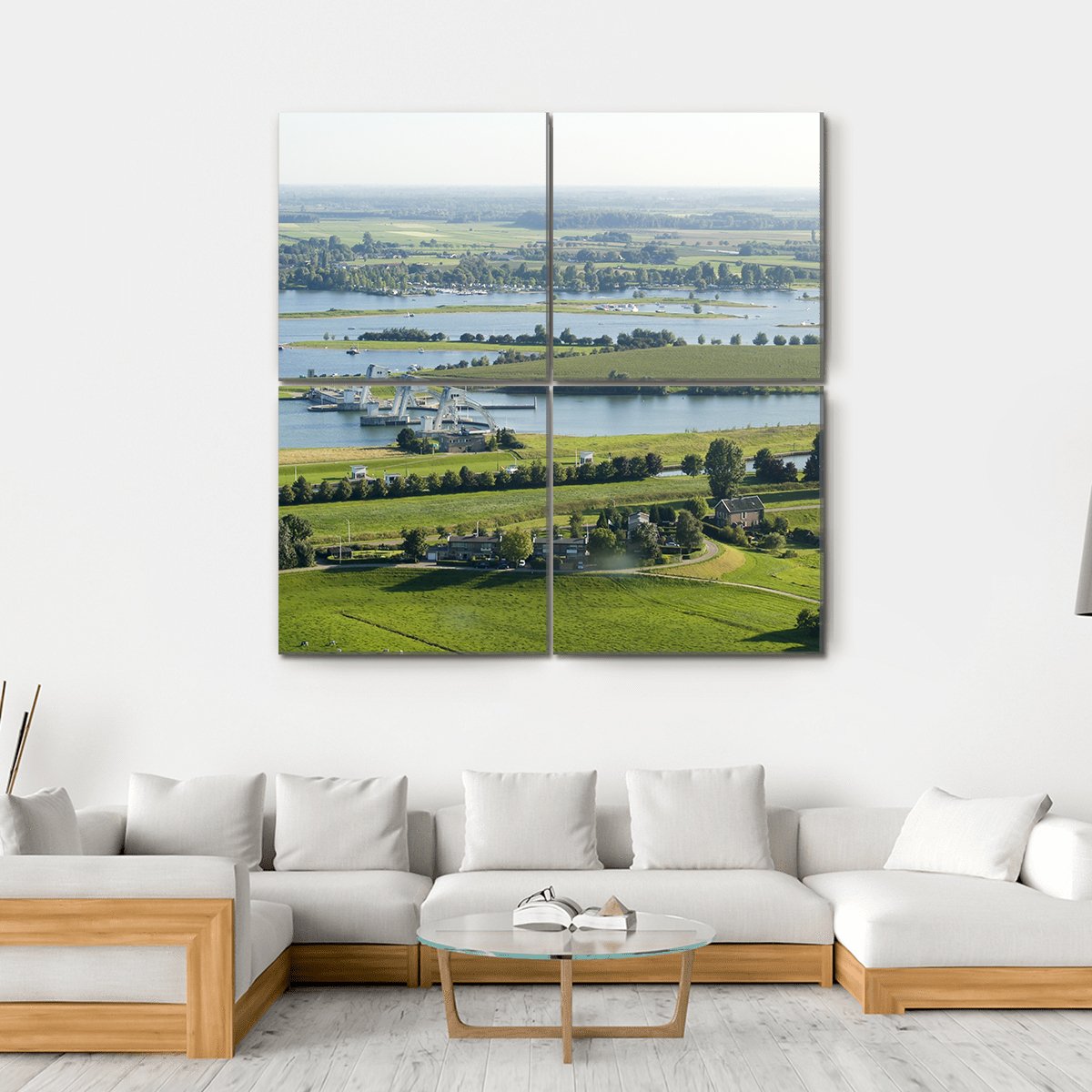 The River Rhine Canvas Wall Art-4 Square-Gallery Wrap-17" x 17"-Tiaracle