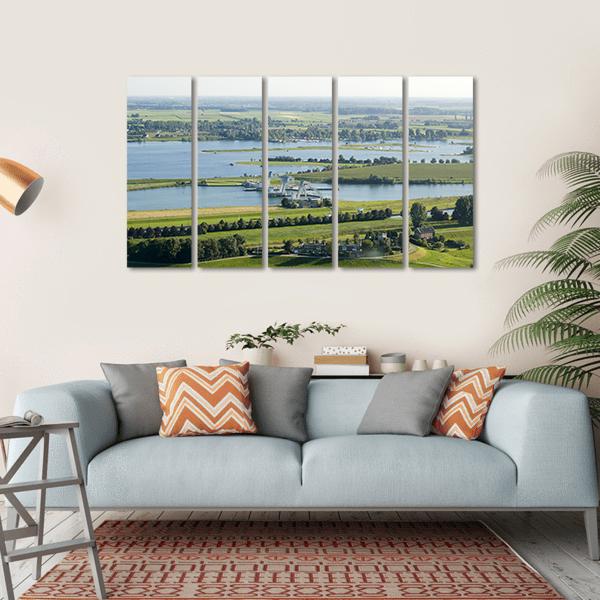 The River Rhine Canvas Wall Art-5 Horizontal-Gallery Wrap-22" x 12"-Tiaracle