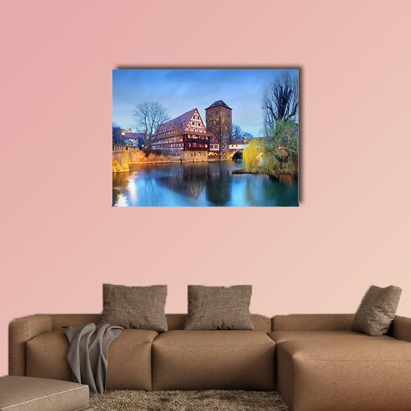 Nuremberg Town Germany Canvas Wall Art-1 Piece-Gallery Wrap-48" x 32"-Tiaracle