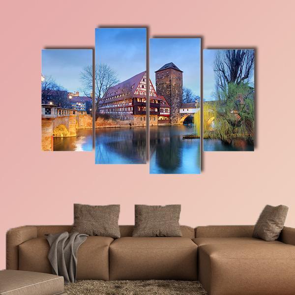 Nuremberg Town Germany Canvas Wall Art-4 Pop-Gallery Wrap-50" x 32"-Tiaracle