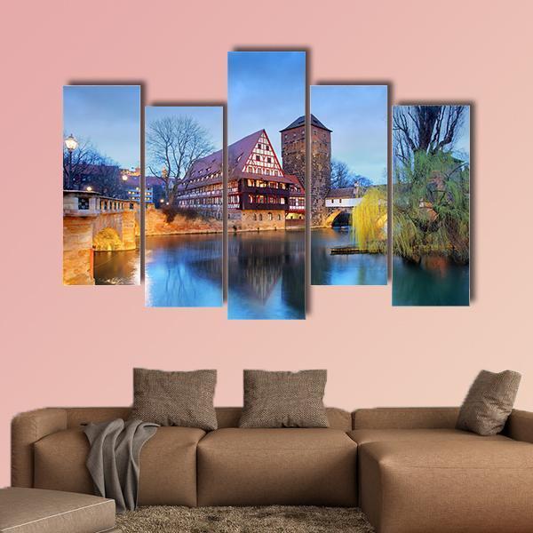 Nuremberg Town Germany Canvas Wall Art-5 Pop-Gallery Wrap-47" x 32"-Tiaracle