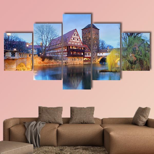 Nuremberg Town Germany Canvas Wall Art-5 Star-Gallery Wrap-62" x 32"-Tiaracle