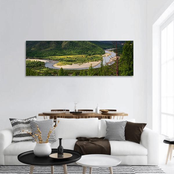 Uur River Mongolia Panoramic Canvas Wall Art-1 Piece-36" x 12"-Tiaracle