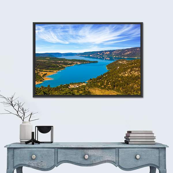 The River Verdon France Canvas Wall Art-3 Horizontal-Gallery Wrap-25" x 16"-Tiaracle