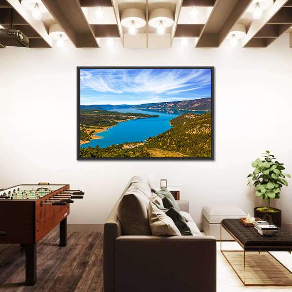 The River Verdon France Canvas Wall Art-3 Horizontal-Gallery Wrap-25" x 16"-Tiaracle