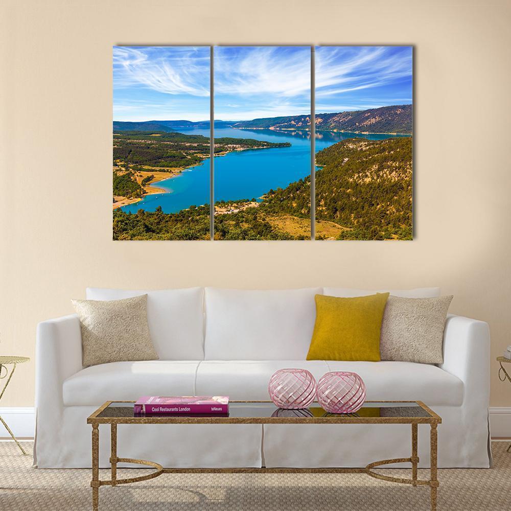 The River Verdon France Canvas Wall Art-3 Horizontal-Gallery Wrap-37" x 24"-Tiaracle