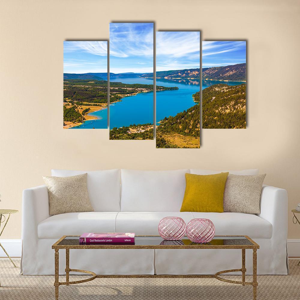 The River Verdon France Canvas Wall Art-4 Pop-Gallery Wrap-50" x 32"-Tiaracle