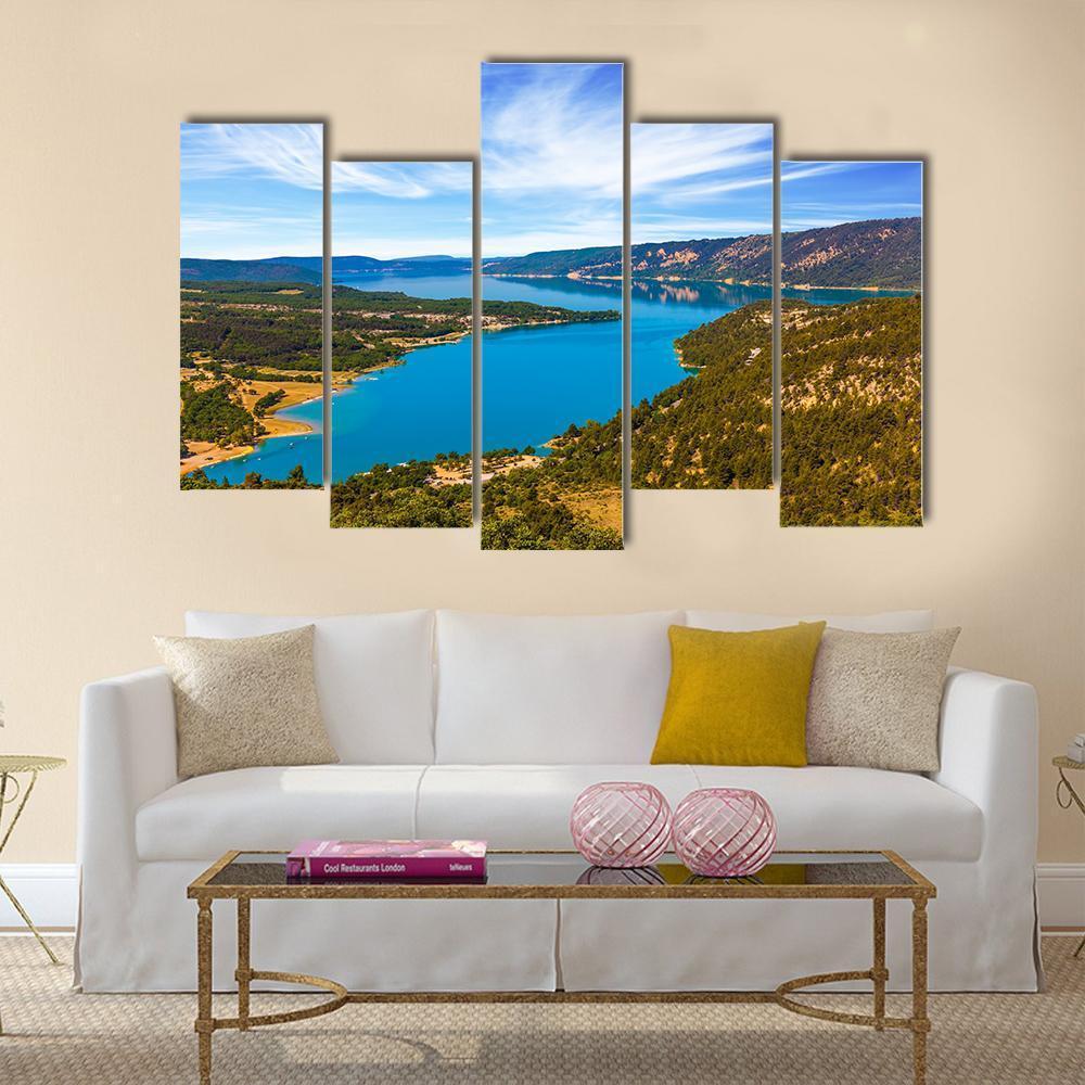 The River Verdon France Canvas Wall Art-5 Pop-Gallery Wrap-47" x 32"-Tiaracle
