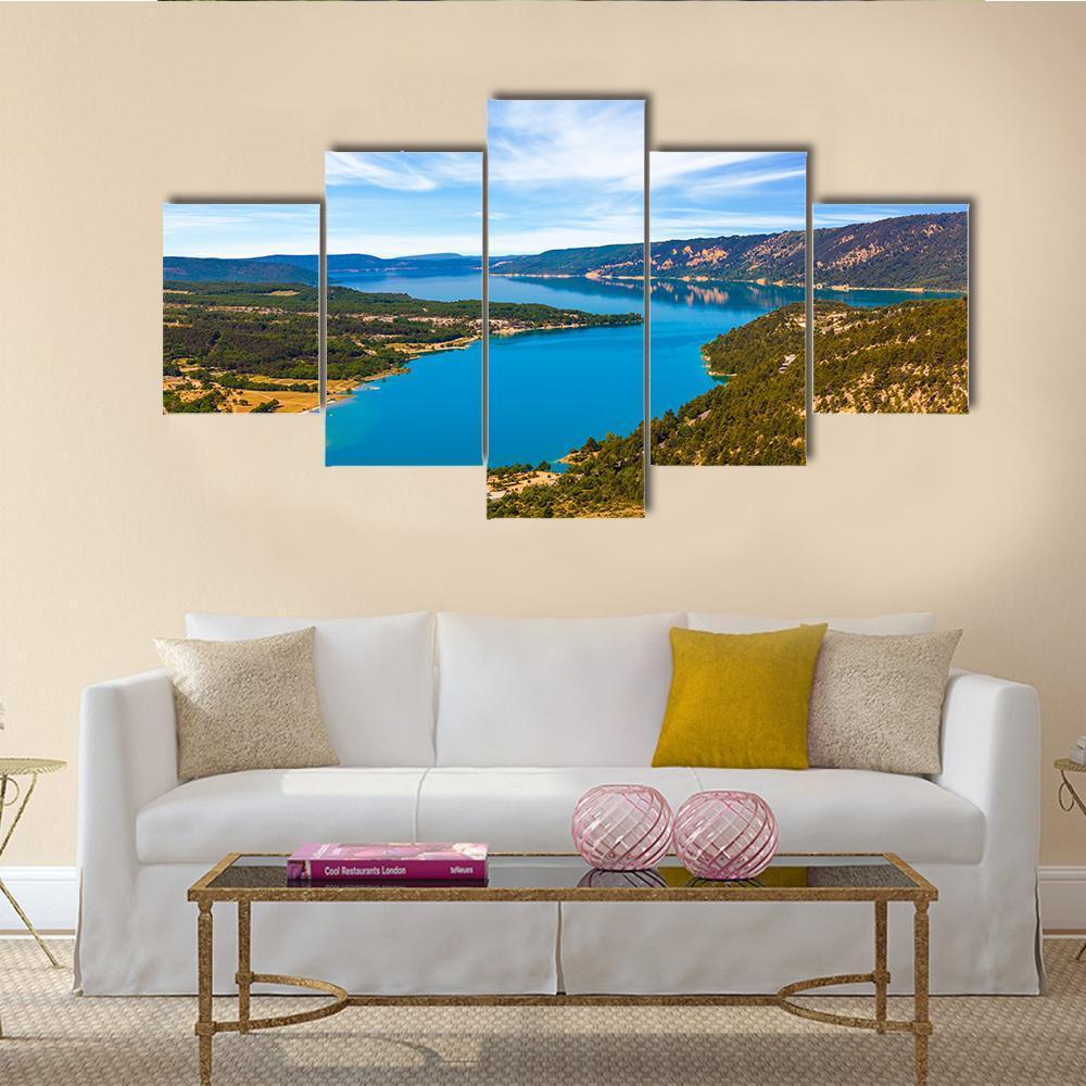 The River Verdon France Canvas Wall Art-5 Star-Gallery Wrap-62" x 32"-Tiaracle