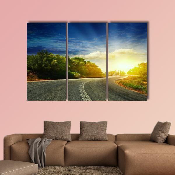 Road In The Mountains Canvas Wall Art-3 Horizontal-Gallery Wrap-37" x 24"-Tiaracle