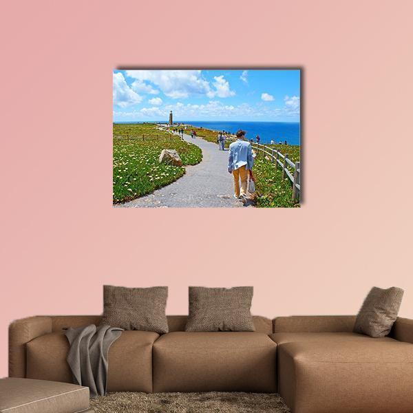 Rocky Cliff In Sintra Portugal Canvas Wall Art-1 Piece-Gallery Wrap-48" x 32"-Tiaracle