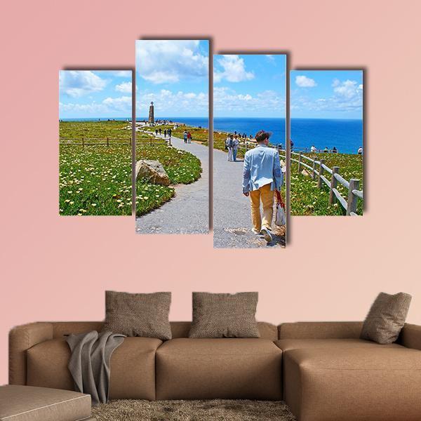 Rocky Cliff In Sintra Portugal Canvas Wall Art-4 Pop-Gallery Wrap-50" x 32"-Tiaracle