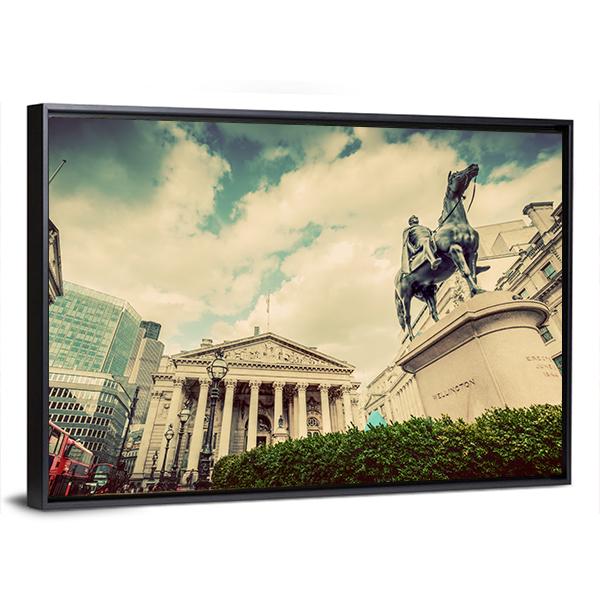 Royal Exchange In London Canvas Wall Art-3 Horizontal-Gallery Wrap-25" x 16"-Tiaracle