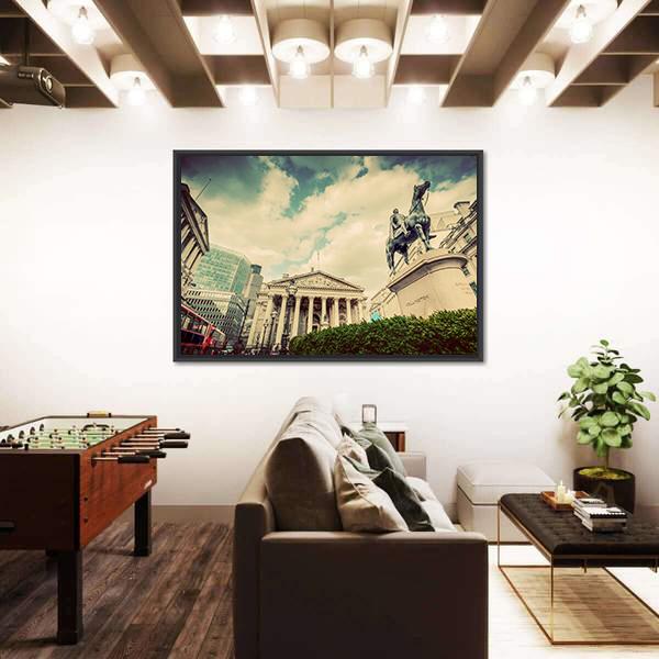 Royal Exchange In London Canvas Wall Art-3 Horizontal-Gallery Wrap-25" x 16"-Tiaracle