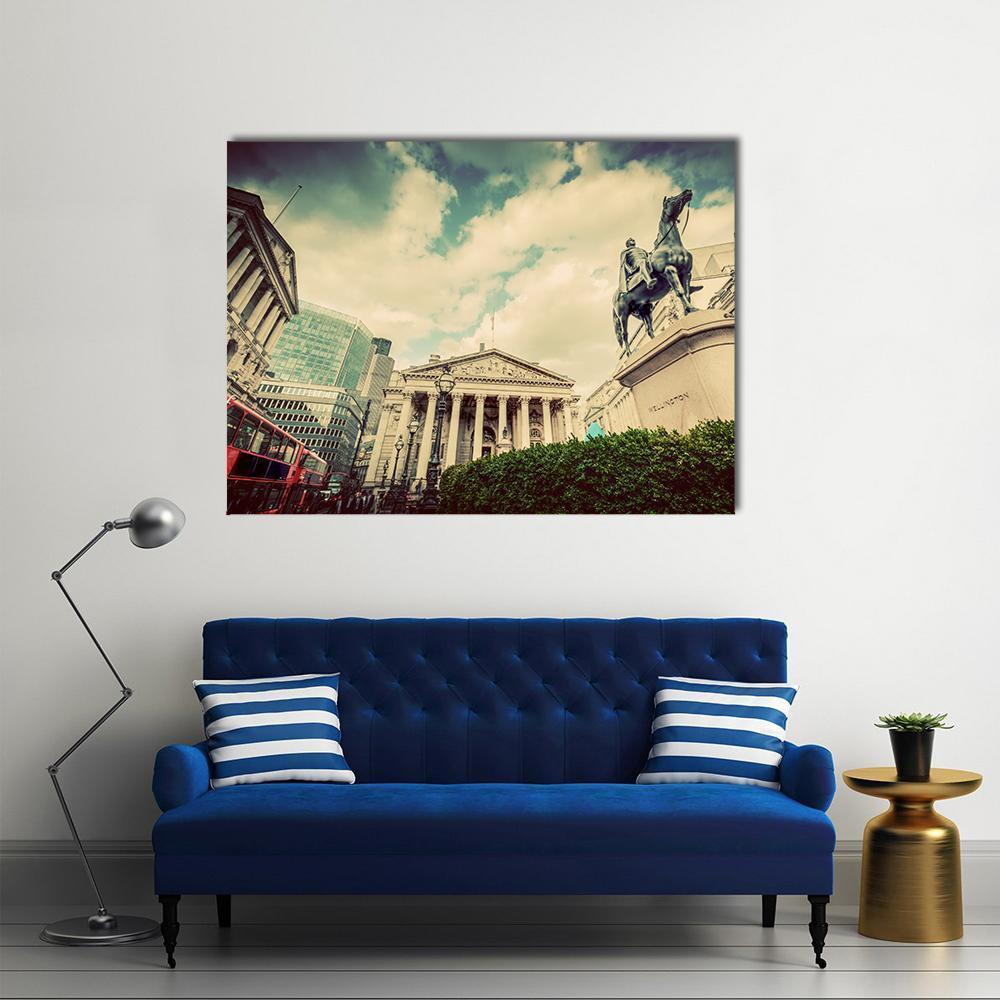 Royal Exchange In London Canvas Wall Art-1 Piece-Gallery Wrap-48" x 32"-Tiaracle