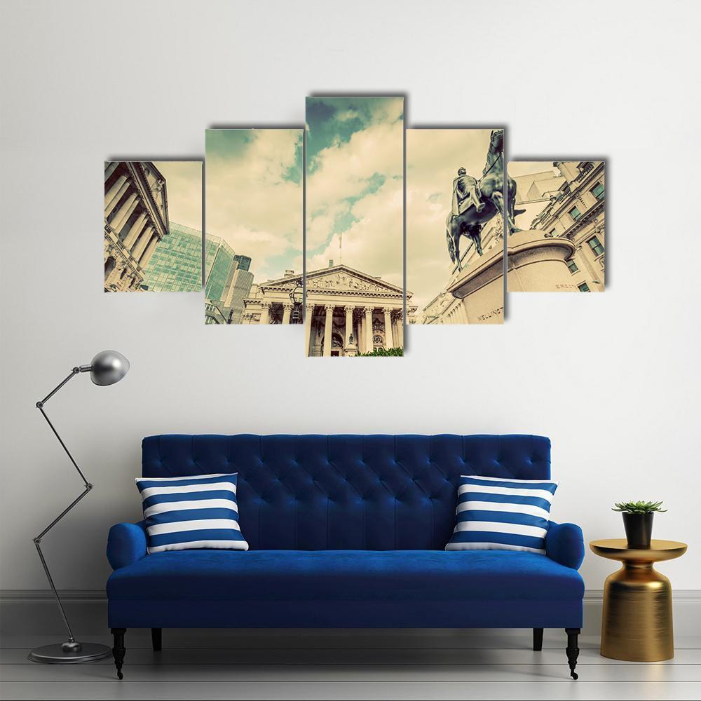 Royal Exchange In London Canvas Wall Art-4 Pop-Gallery Wrap-50" x 32"-Tiaracle