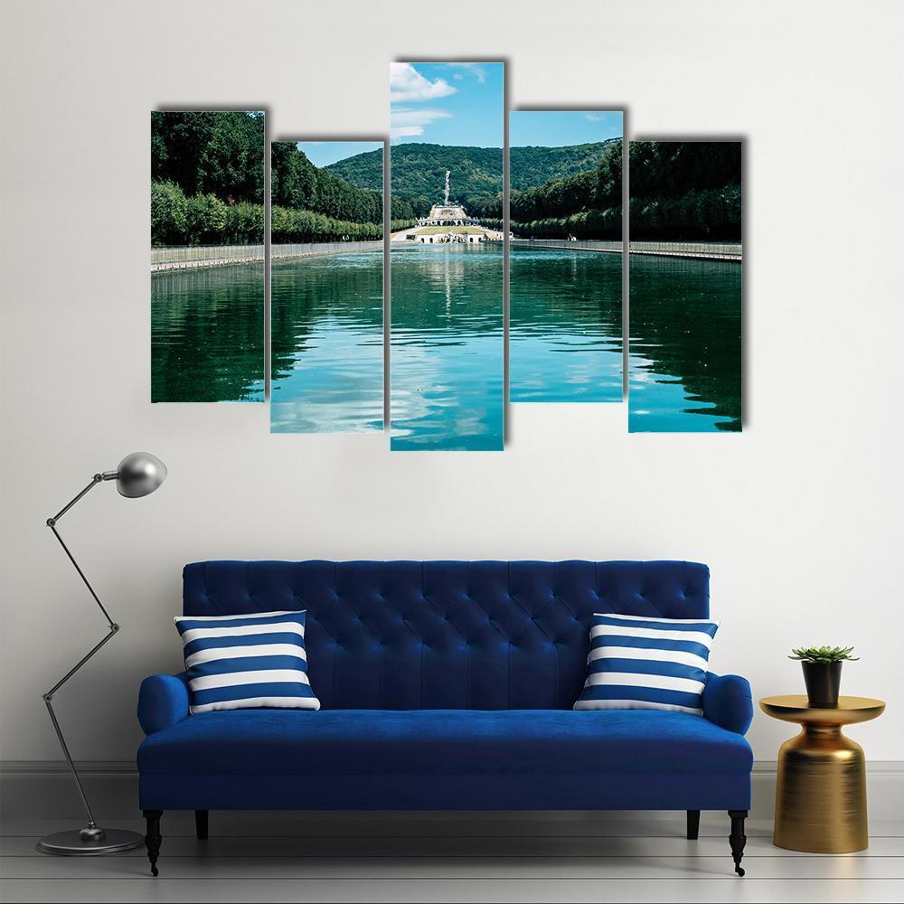 Royal Palace Of Caserta Canvas Wall Art-5 Pop-Gallery Wrap-47" x 32"-Tiaracle