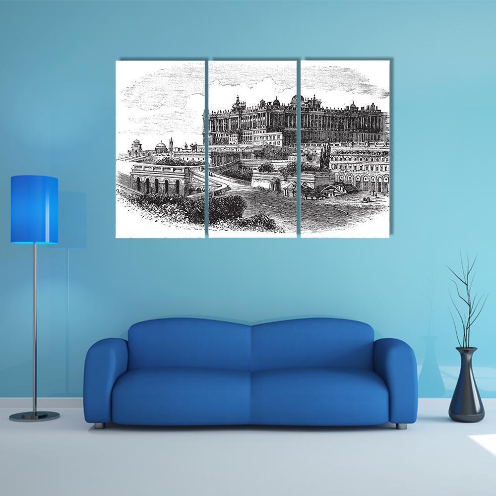 Royal Palace Of Madrid Canvas Wall Art-3 Horizontal-Gallery Wrap-37" x 24"-Tiaracle
