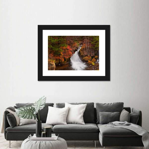 The Ryuzu Falls Japan Canvas Wall Art-1 Piece-Framed Print-20" x 16"-Tiaracle