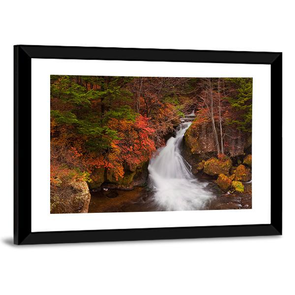 The Ryuzu Falls Japan Panoramic Canvas Wall Art-1 Piece-36" x 12"-Tiaracle