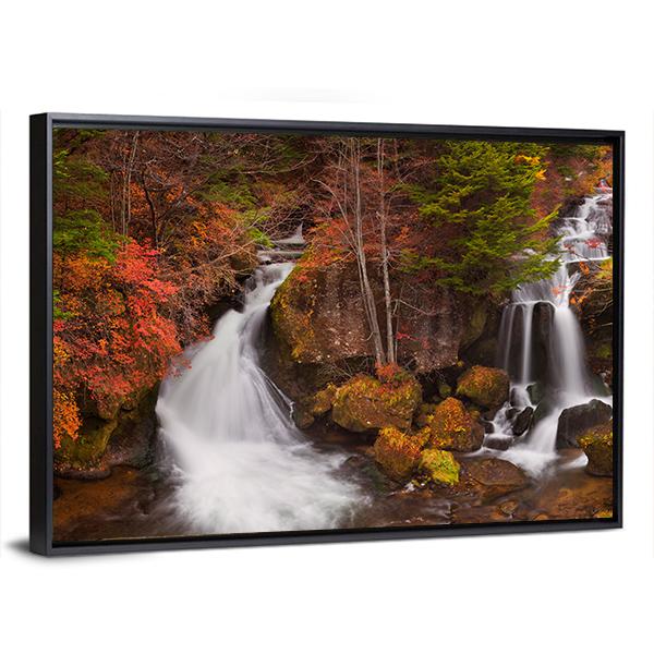 The Ryuzu Falls Japan Panoramic Canvas Wall Art-1 Piece-36" x 12"-Tiaracle