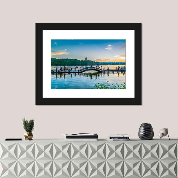 The Scenery Of Hangzhou Canvas Wall Art-3 Horizontal-Gallery Wrap-25" x 16"-Tiaracle