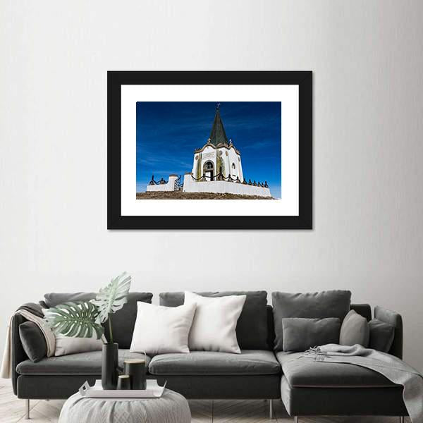 The Serbian Chapel Greece Canvas Wall Art-1 Piece-Framed Print-20" x 16"-Tiaracle