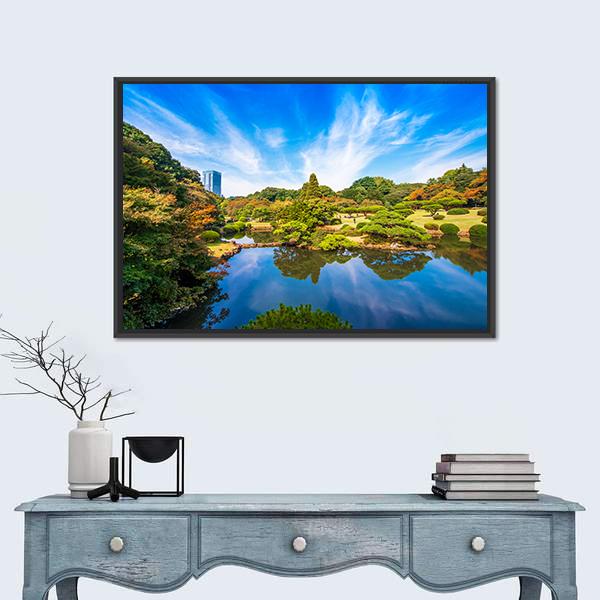The Shinjuku Park Japan Canvas Wall Art-3 Horizontal-Gallery Wrap-25" x 16"-Tiaracle