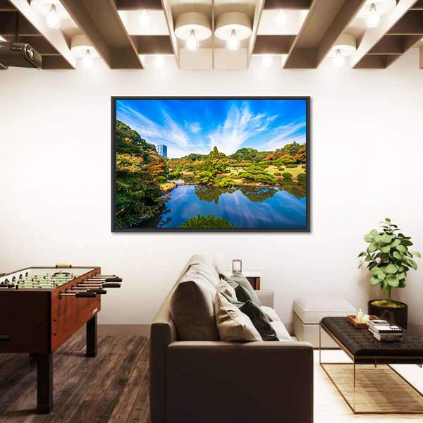 The Shinjuku Park Japan Canvas Wall Art-3 Horizontal-Gallery Wrap-25" x 16"-Tiaracle