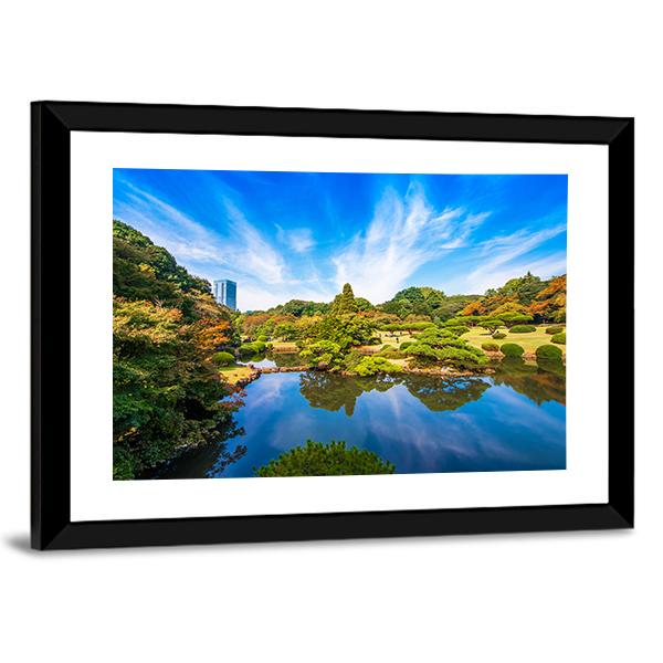 The Shinjuku Park Japan Canvas Wall Art-3 Horizontal-Gallery Wrap-25" x 16"-Tiaracle