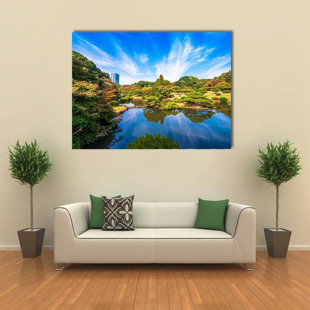 The Shinjuku Park Japan Canvas Wall Art-1 Piece-Gallery Wrap-48" x 32"-Tiaracle