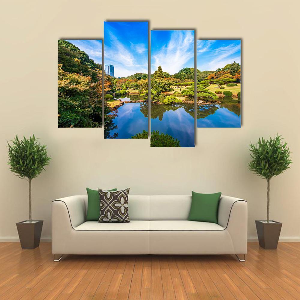 The Shinjuku Park Japan Canvas Wall Art-4 Pop-Gallery Wrap-50" x 32"-Tiaracle