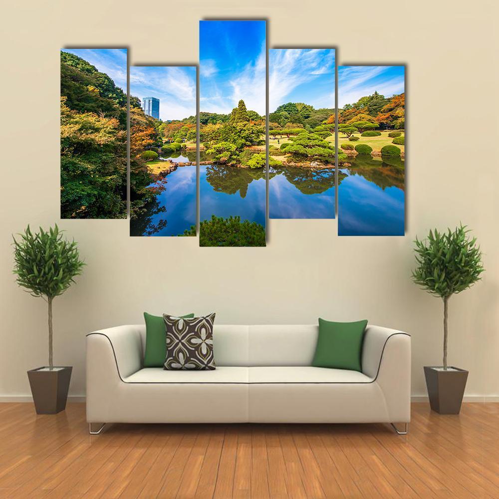 The Shinjuku Park Japan Canvas Wall Art-5 Pop-Gallery Wrap-47" x 32"-Tiaracle