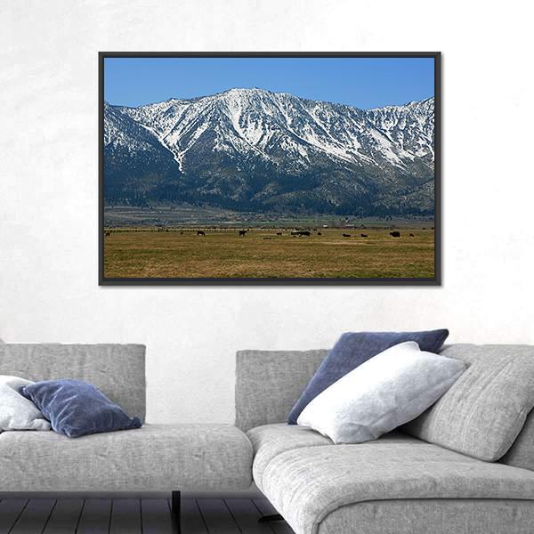 The Sierra Mountains Canvas Wall Art-1 Piece-Floating Frame-24" x 16"-Tiaracle