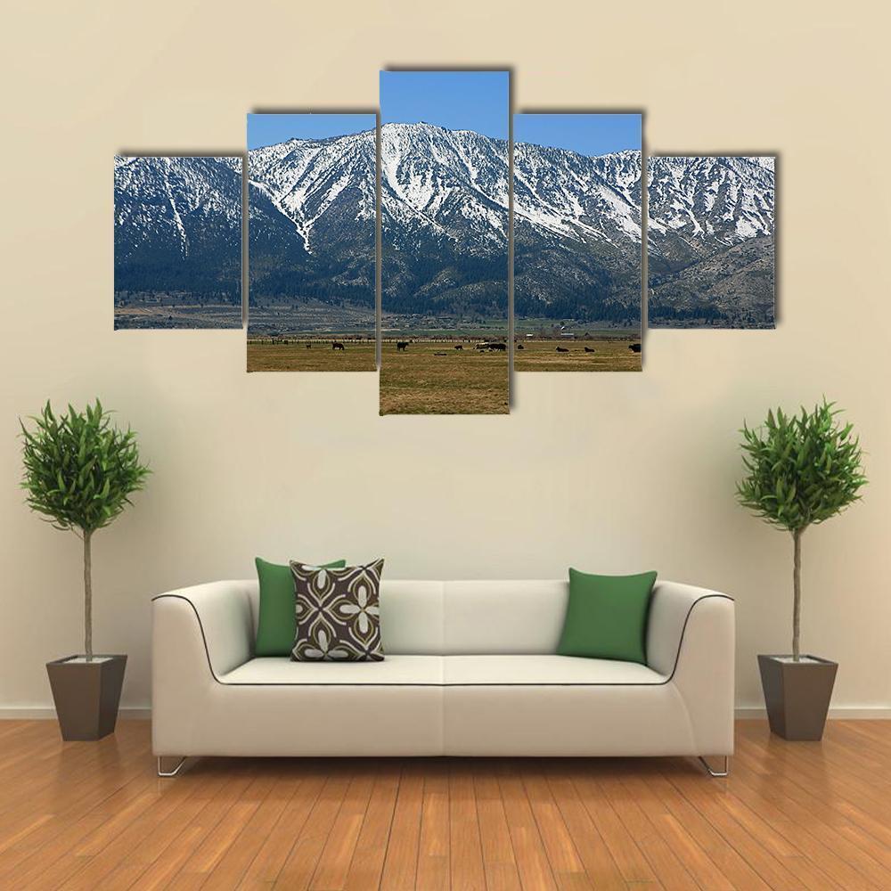 The Sierra Mountains Canvas Wall Art-5 Star-Gallery Wrap-62" x 32"-Tiaracle