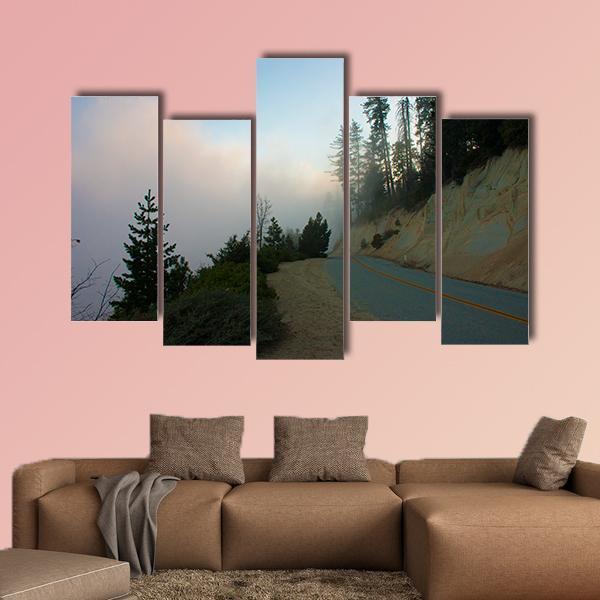 Sierra Nevada Mountain Range Canvas Wall Art-5 Pop-Gallery Wrap-47" x 32"-Tiaracle