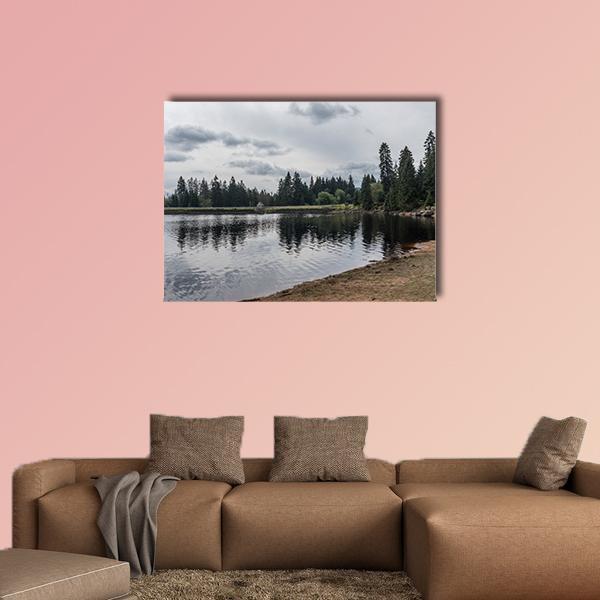 Silberteich Lake Germany Canvas Wall Art-1 Piece-Gallery Wrap-48" x 32"-Tiaracle