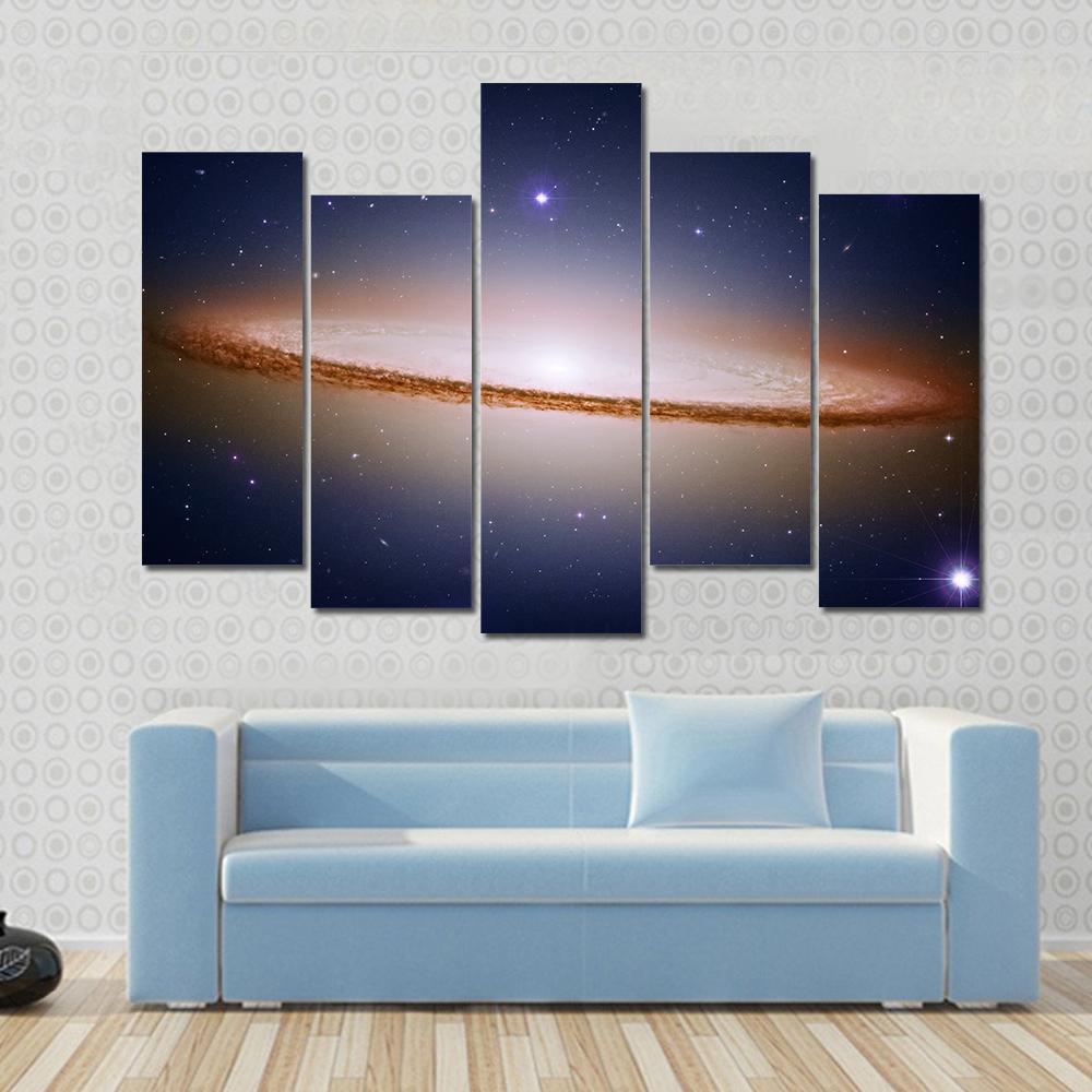 The Sombrero Galaxy Canvas Wall Art-5 Pop-Gallery Wrap-47" x 32"-Tiaracle