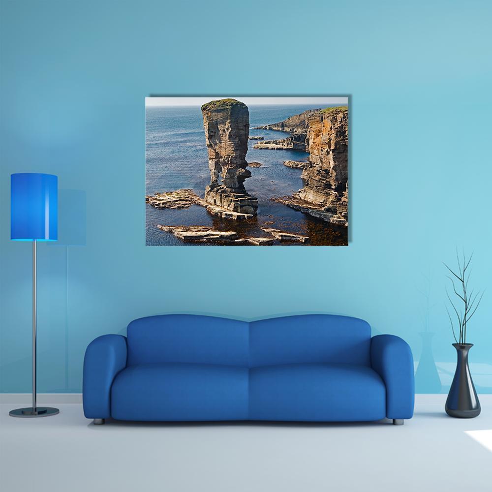 Stacks Of Yesnaby Scotland Canvas Wall Art-1 Piece-Gallery Wrap-48" x 32"-Tiaracle