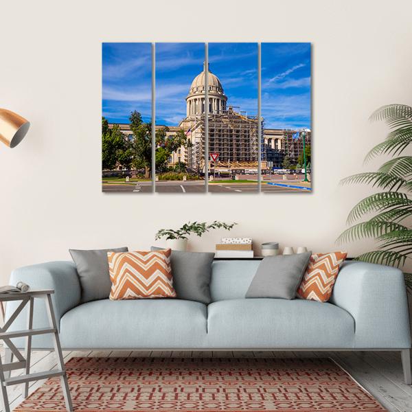 The State Capitol Of Oklahoma Canvas Wall Art-4 Horizontal-Gallery Wrap-34" x 24"-Tiaracle