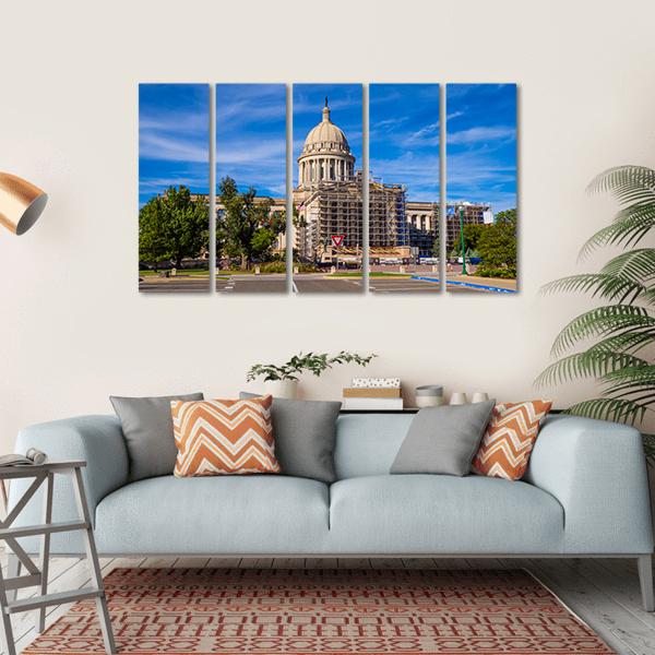 The State Capitol Of Oklahoma Canvas Wall Art-5 Horizontal-Gallery Wrap-22" x 12"-Tiaracle