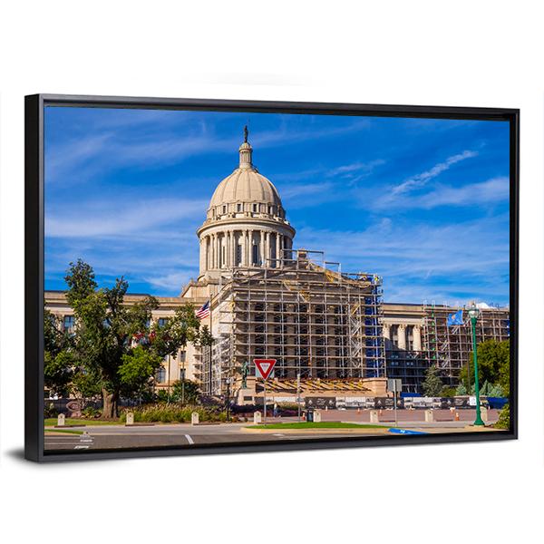The State Capitol Of Oklahoma Canvas Wall Art-3 Horizontal-Gallery Wrap-25" x 16"-Tiaracle