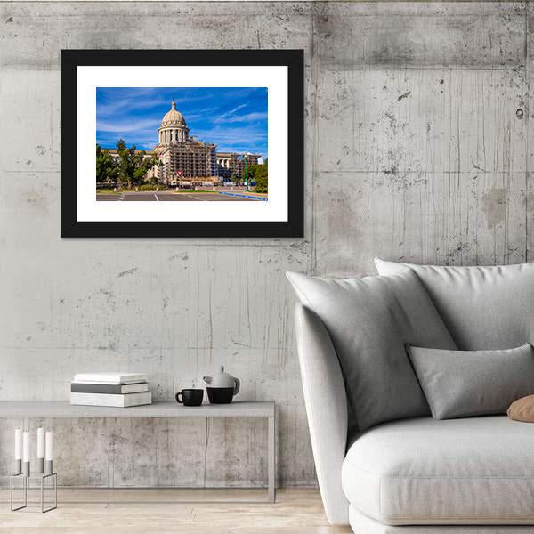 The State Capitol Of Oklahoma Canvas Wall Art-3 Horizontal-Gallery Wrap-25" x 16"-Tiaracle