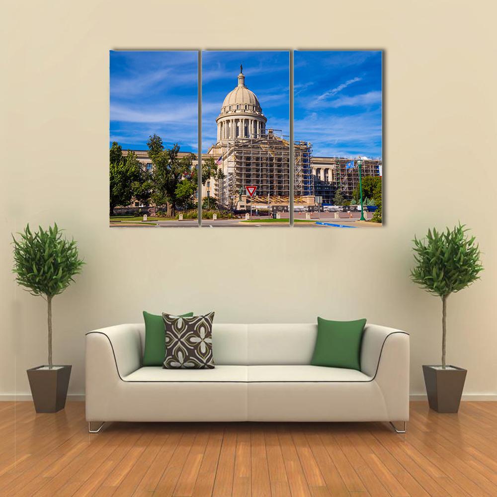 The State Capitol Of Oklahoma Canvas Wall Art-3 Horizontal-Gallery Wrap-37" x 24"-Tiaracle