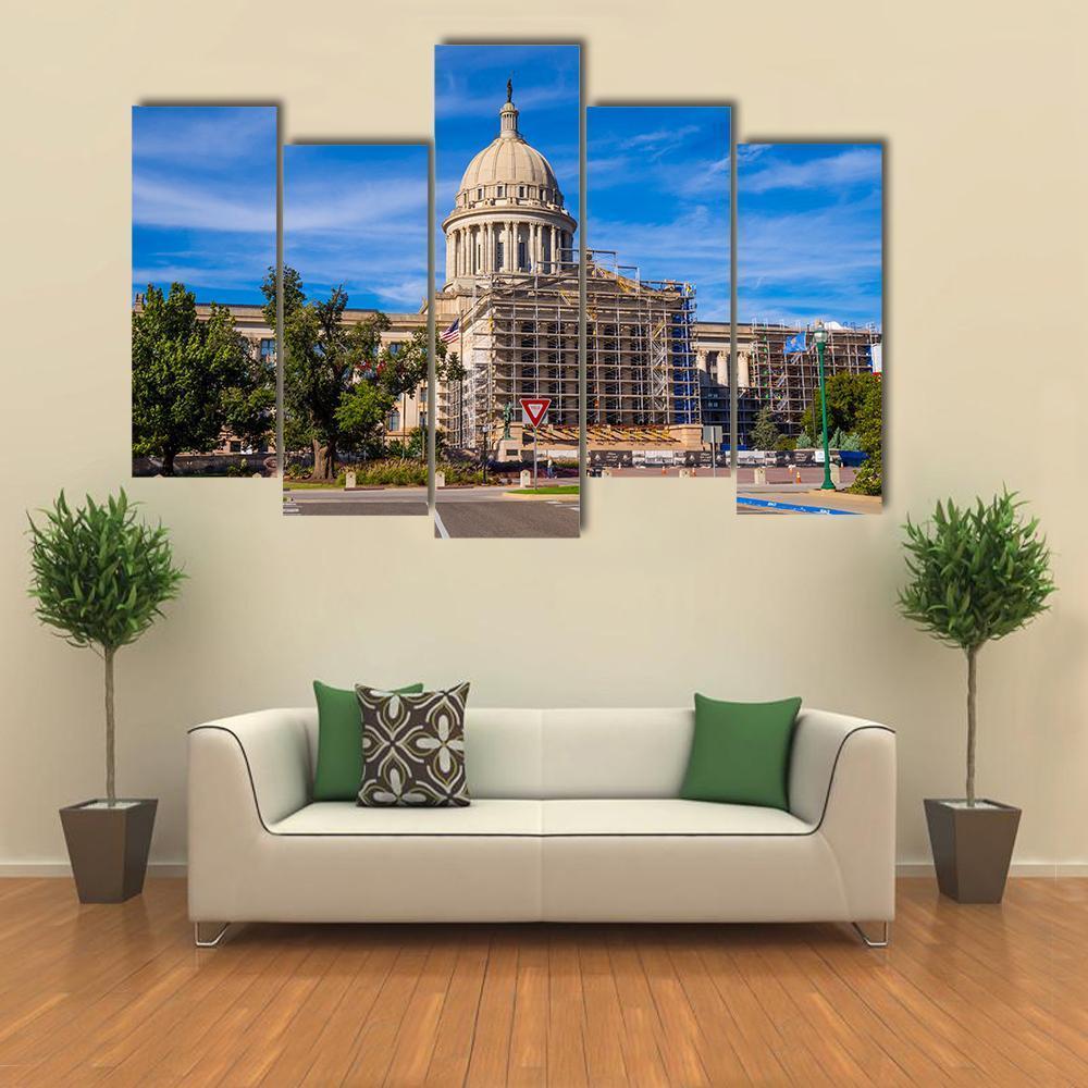 The State Capitol Of Oklahoma Canvas Wall Art-5 Pop-Gallery Wrap-47" x 32"-Tiaracle