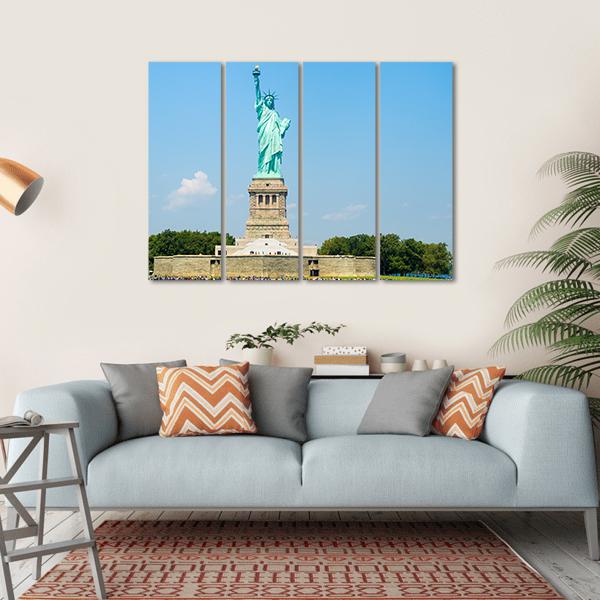 The Statue of Liberty in New York Canvas Wall Art-1 Piece-Gallery Wrap-36" x 24"-Tiaracle